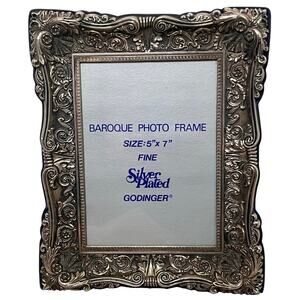 Vintage Godinger Baroque Silver Plated Photo Frame Size 5" x 7"